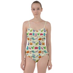 Group Of Funny Dinosaurs Graphic Sweetheart Tankini Set by BangZart