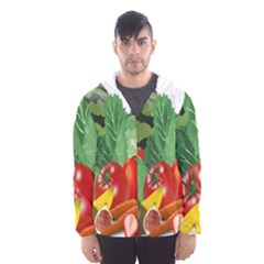 Fruits Vegetables Artichoke Banana Hooded Wind Breaker (men) by Nexatart