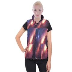 Digital Space Universe Women s Button Up Puffer Vest by BangZart