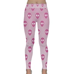Alien Pattern Pink Classic Yoga Leggings by BangZart