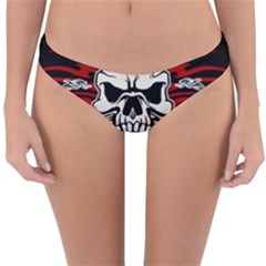 Skull Tribal Reversible Hipster Bikini Bottoms by Valentinaart