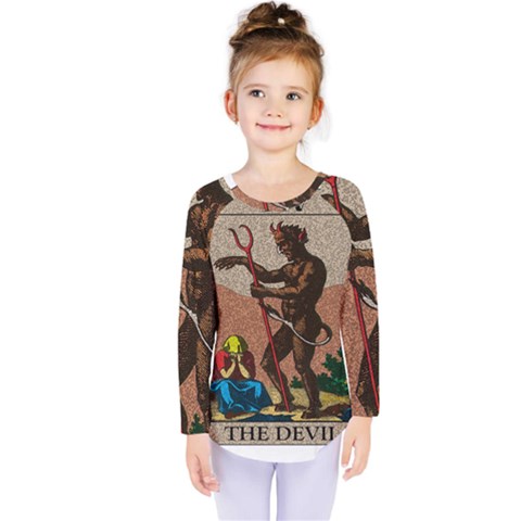 The Devil - Tarot Kids  Long Sleeve Tee by Valentinaart