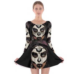 Voodoo  Witch  Long Sleeve Skater Dress by Valentinaart