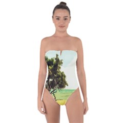 Landscape Tie Back One Piece Swimsuit by Valentinaart