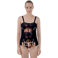 Do What Your Brain Says Twist Front Tankini Set by Valentinaart