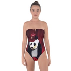 Deejay Panda Tie Back One Piece Swimsuit by Valentinaart