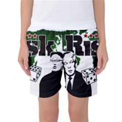 Nuclear Explosion Trump And Kim Jong Women s Basketball Shorts by Valentinaart