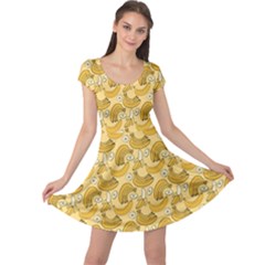 Yellow Banana Pattern Cap Sleeve Dress by NorthernWhimsy
