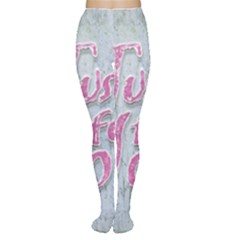 Letters Quotes Grunge Style Design Women s Tights by dflcprints