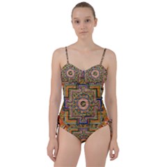 Asian Art Mandala Colorful Tibet Pattern Sweetheart Tankini Set by paulaoliveiradesign