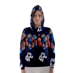 Planets  Hooded Wind Breaker (women) by Valentinaart