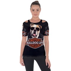 Bulldog Biker Short Sleeve Top by Valentinaart