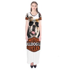 Bulldog Biker Short Sleeve Maxi Dress by Valentinaart