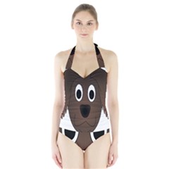 Dog Pup Animal Canine Brown Pet Halter Swimsuit by Nexatart