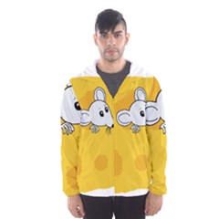 Rat Mouse Cheese Animal Mammal Hooded Wind Breaker (men) by Nexatart