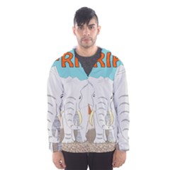 Africa Elephant Animals Animal Hooded Wind Breaker (men) by Nexatart