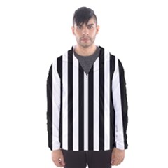 Black And White Stripes Hooded Wind Breaker (men) by designworld65