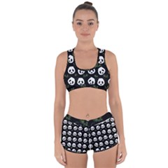 Panda Pattern Racerback Boyleg Bikini Set by Valentinaart