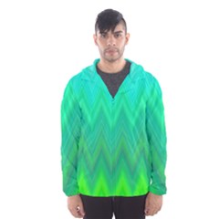 Zig Zag Chevron Classic Pattern Hooded Wind Breaker (men) by Nexatart