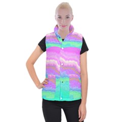 Ombre Women s Button Up Puffer Vest by ValentinaDesign