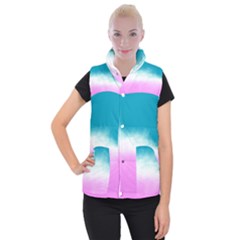 Ombre Women s Button Up Puffer Vest by ValentinaDesign