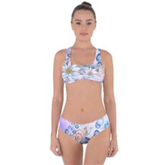 Snail And Waterlily, Watercolor Criss Cross Bikini Set by FantasyWorld7