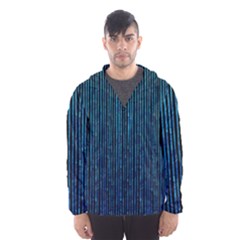 Stylish Abstract Blue Strips Hooded Wind Breaker (men) by gatterwe