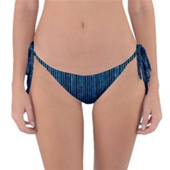 Stylish Abstract Blue Strips Reversible Bikini Bottom by gatterwe