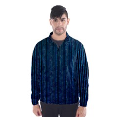 Stylish Abstract Blue Strips Wind Breaker (men) by gatterwe