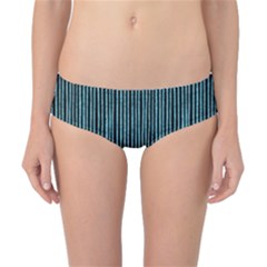 Stylish Frost Blue Strips Classic Bikini Bottoms by gatterwe