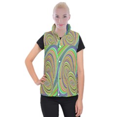 Ellipse Background Elliptical Women s Button Up Puffer Vest by Nexatart