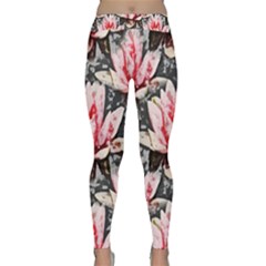Water Lily Background Pattern Classic Yoga Leggings
