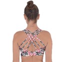 Water Lily Background Pattern Cross String Back Sports Bra View2