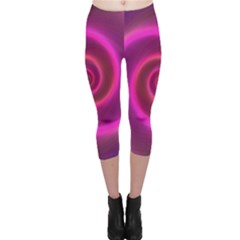 Pink Background Neon Neon Light Capri Leggings  by Nexatart