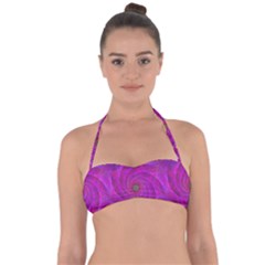 Pink Abstract Background Curl Halter Bandeau Bikini Top by Nexatart