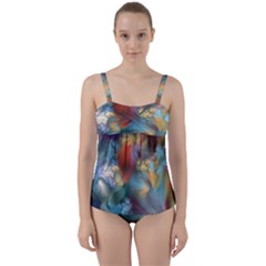 Evidence Of Angels Twist Front Tankini Set by WolfepawFractals