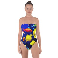Tropical Fish Tie Back One Piece Swimsuit