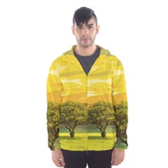 Landscape Hooded Wind Breaker (men) by Valentinaart