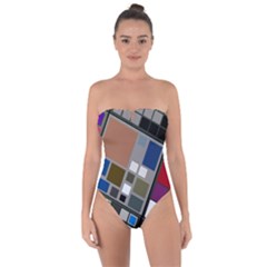 Abstract Composition Tie Back One Piece Swimsuit by Nexatart