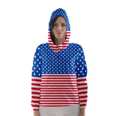 Usa Flag Hooded Wind Breaker (women) by stockimagefolio1