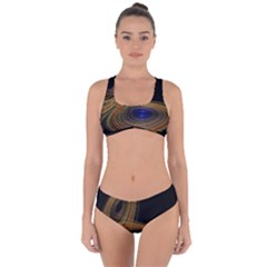 Wondrous Trajectorie Illustrated Line Light Black Criss Cross Bikini Set by Mariart