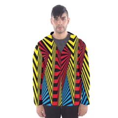 Door Pattern Line Abstract Illustration Waves Wave Chevron Red Blue Yellow Black Hooded Wind Breaker (men) by Mariart