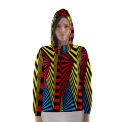 Door Pattern Line Abstract Illustration Waves Wave Chevron Red Blue Yellow Black Hooded Wind Breaker (women) by Mariart