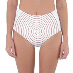 Double Line Spiral Spines Red Black Circle Reversible High-waist Bikini Bottoms by Mariart