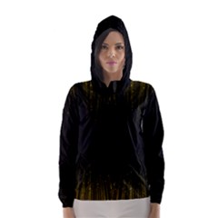 Colorful Light Ray Border Animation Loop Yellow Hooded Wind Breaker (women)
