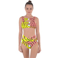 Double Spiral Thick Lines Circle Bandaged Up Bikini Set  by Mariart