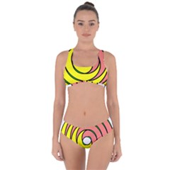 Double Spiral Thick Lines Circle Criss Cross Bikini Set by Mariart