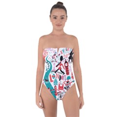 London Illustration City Tie Back One Piece Swimsuit by Mariart