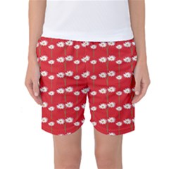 Sunflower Red Star Beauty Flower Floral Women s Basketball Shorts by Mariart