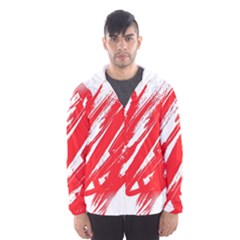 Valentines Day Heart Modern Red Polka Hooded Wind Breaker (men) by Mariart